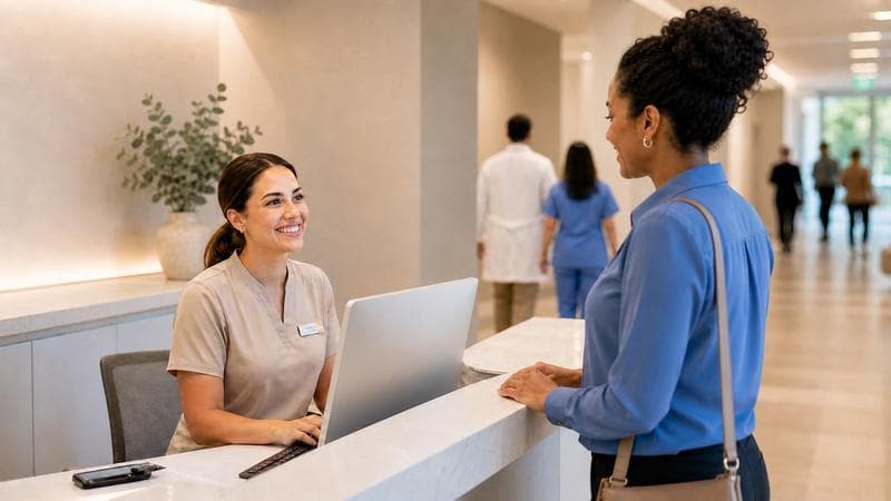 Recepção de clínica parceira da LocDoc